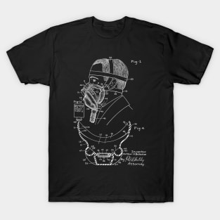 Aviation Mask Vintage Patent Hand Drawing T-Shirt